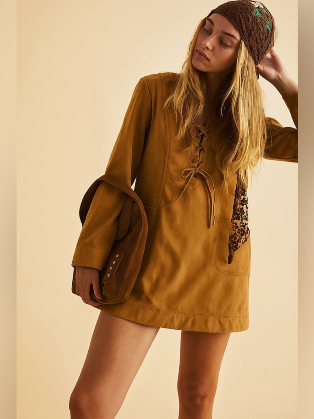 NWT Free People Bradley Faux Suede Mini Dress
